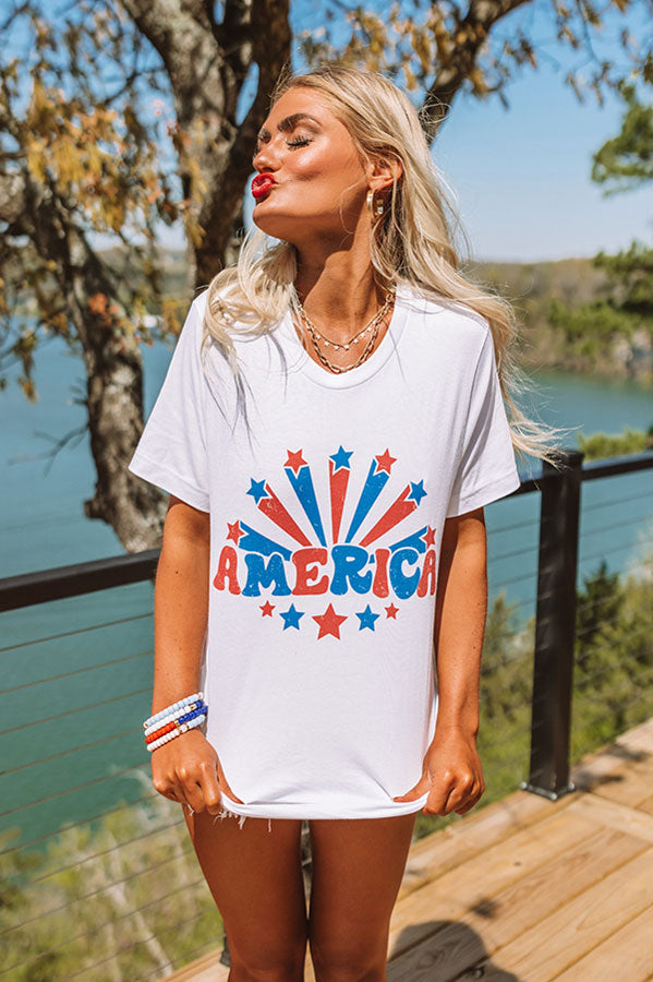 Premium Starry America Graphic Tee - Ultimate Summer Style