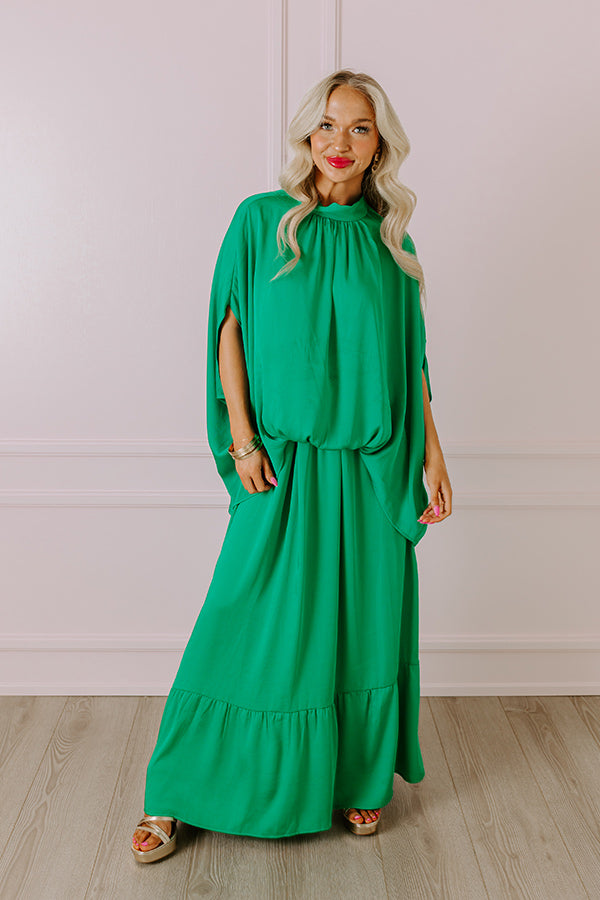 Premium Always With You Shift Top - Chic Green Satin