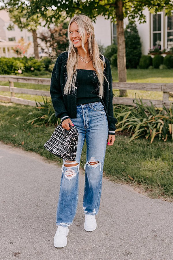 Premium Casey High Waist Distressed Straight Jeans - Ultimate Casual Style