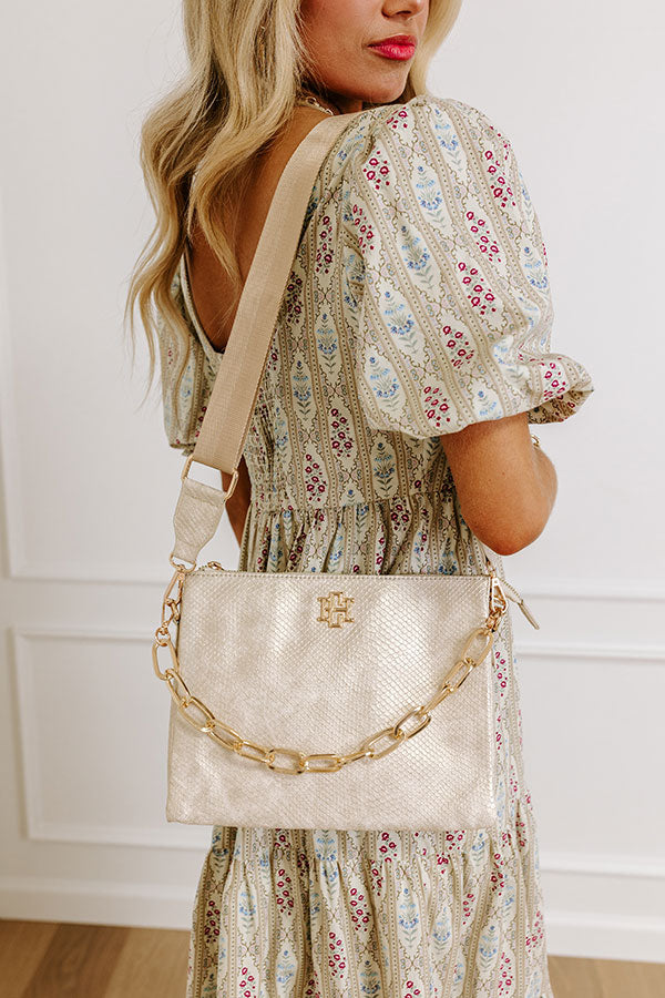 Ultimate Metallic Crossbody Bag - Champagne Elegance