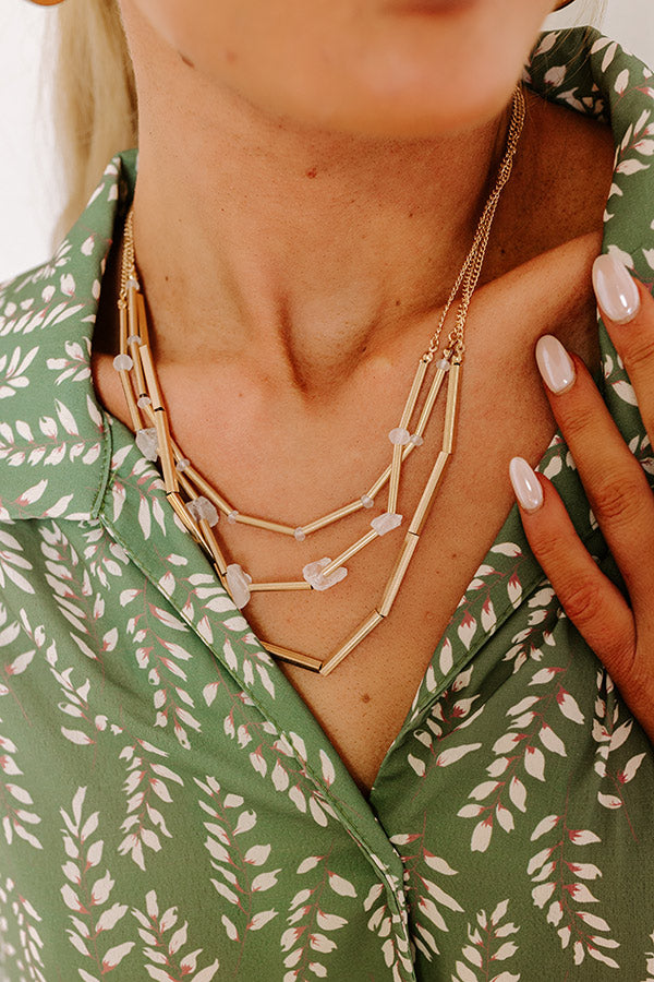 Premium Cherished Moment Layered Necklace – Clear Elegance