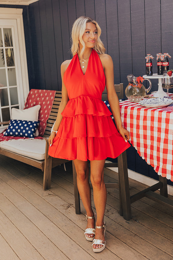 Ultimate Romantic Red Ruffle Mini Dress for Love Notes