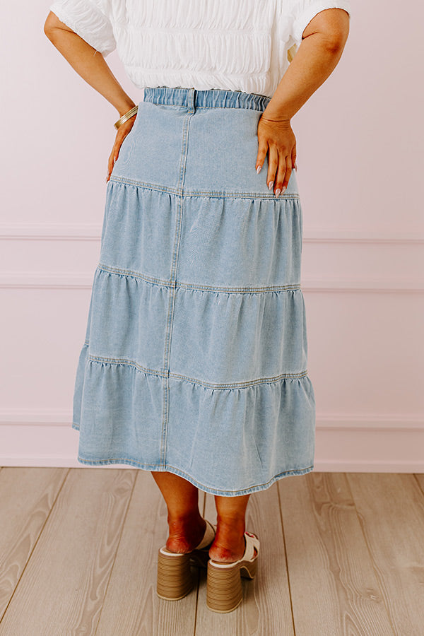 Premium Jacey Denim Skirt - Ultimate Curves & Comfort