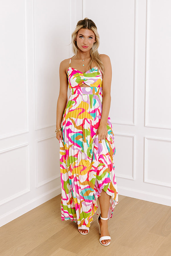 Ultimate Bold & Bubbly Maxi Dress - Premium Chiffon Elegance