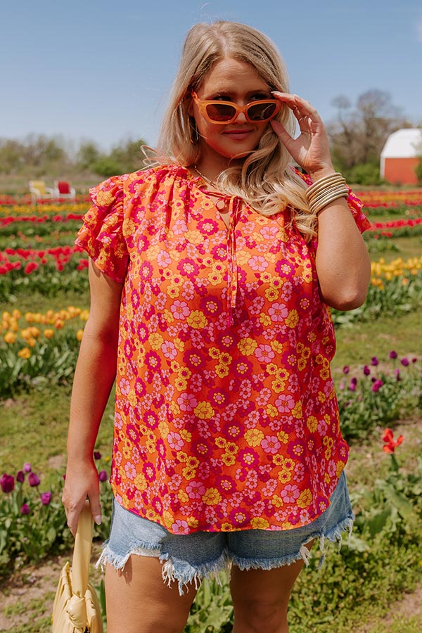 Ultimate Peony Path Shift Top - Floral Elegance