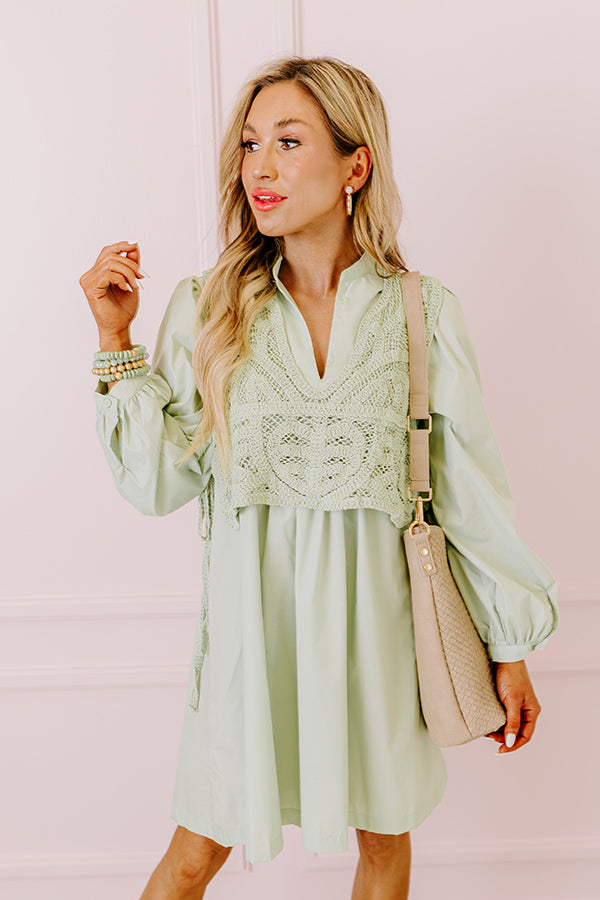 Premium Boho Belle Two-Piece Mini Dress in Pear – Ultimate Style Upgrade