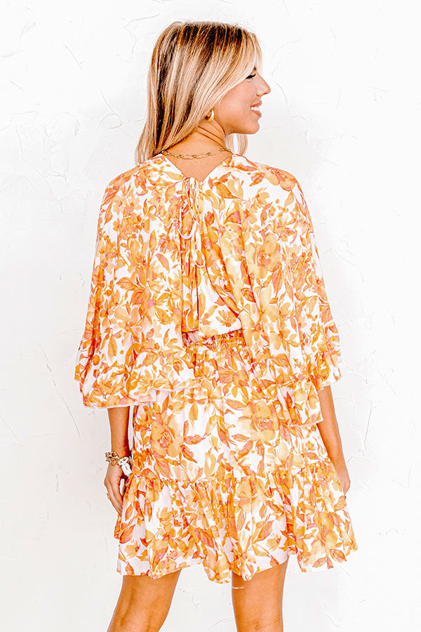 Ultimate Floral Elegance Romper - Orange