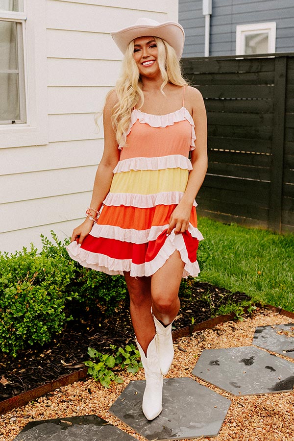 Premium Peach Tiered Mini Dress – Ultimate Summer Style