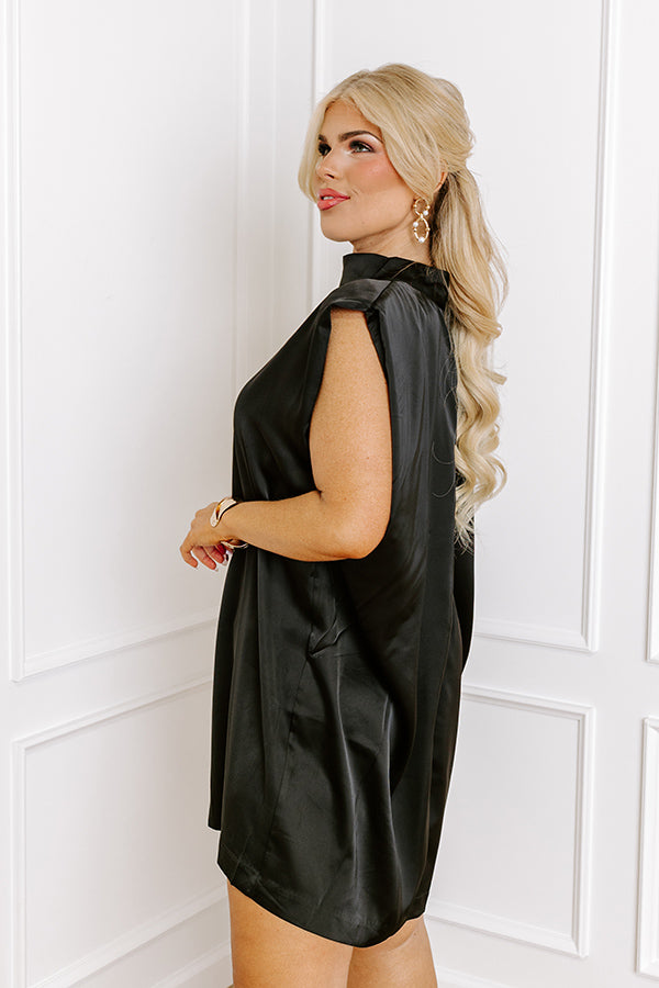 Ultimate Sweet Charisma Satin Mini Dress - Black Curves