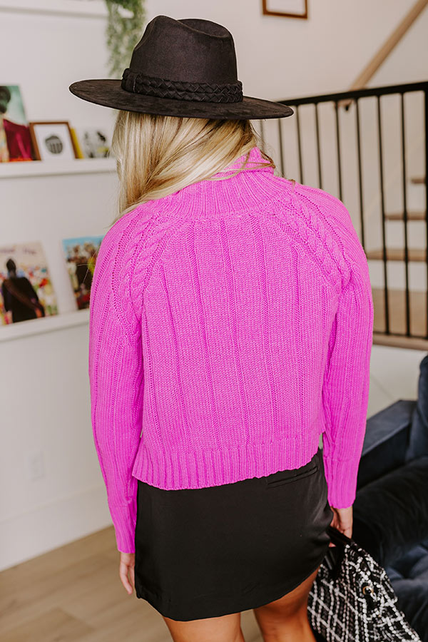 Premium Violet Cable Knit Sweater