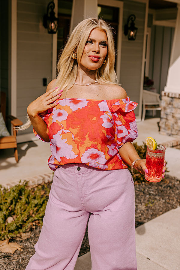 Premium Sunset Bliss Off-Shoulder Top