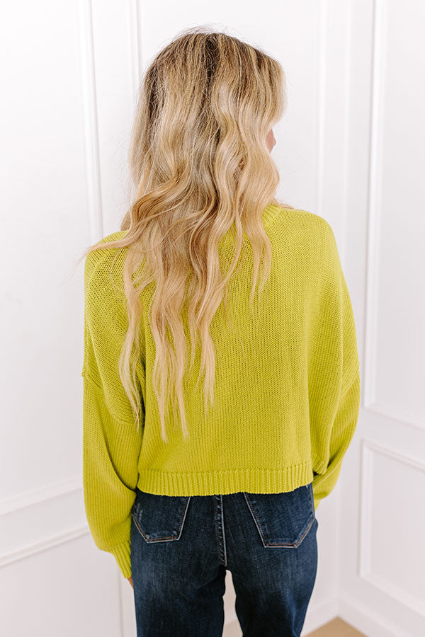 Premium Coastal Breeze Knit Sweater in Lime Punch - Ultimate Comfort & Style