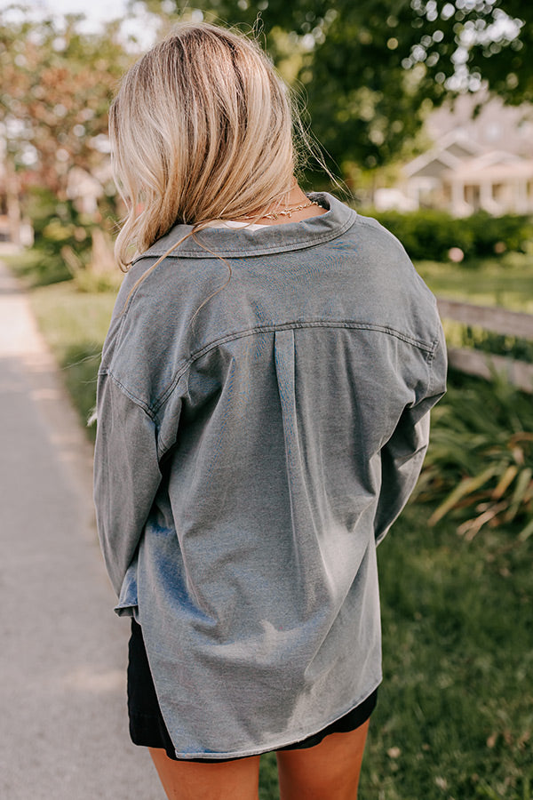 Premium Casual Chambray Button-Up Shirt in Charcoal - Ultimate Style Upgrade