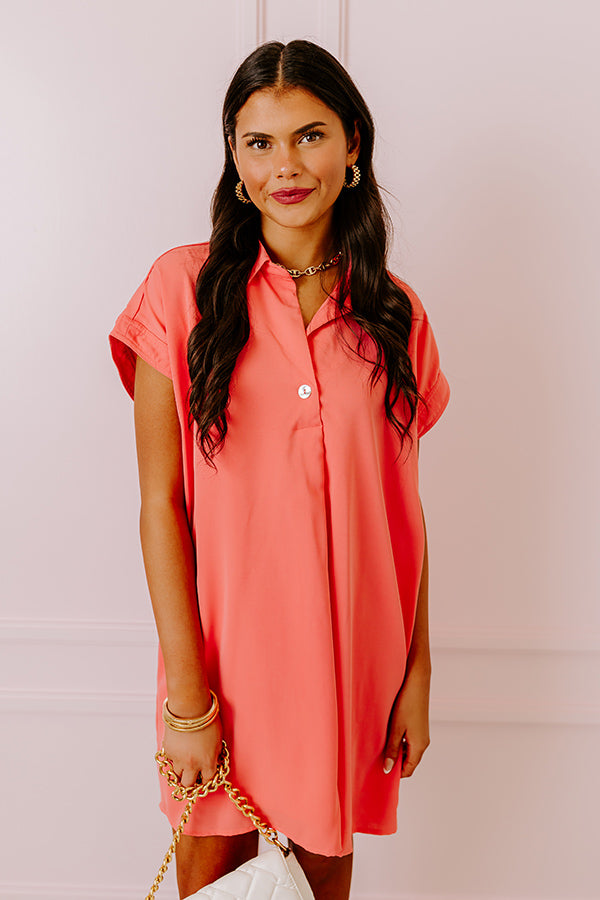 Ultimate Effortless Radiance Shift Dress - Coral