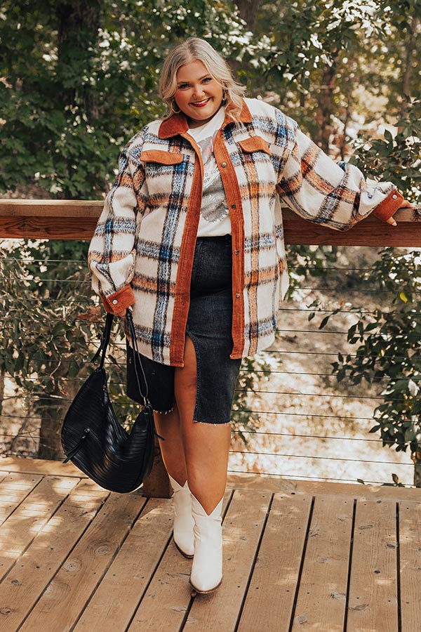 Premium Brown Sugar Plaid Curves Jacket - Ultimate Style & Comfort