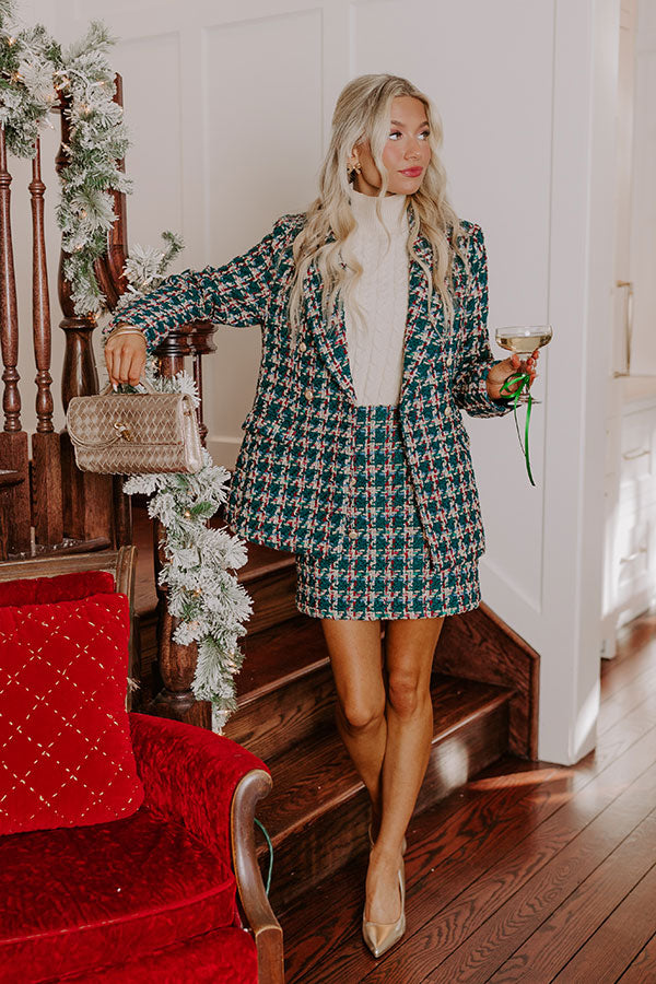 Premium Tweed Blazer in Teal - Elevate Your Style