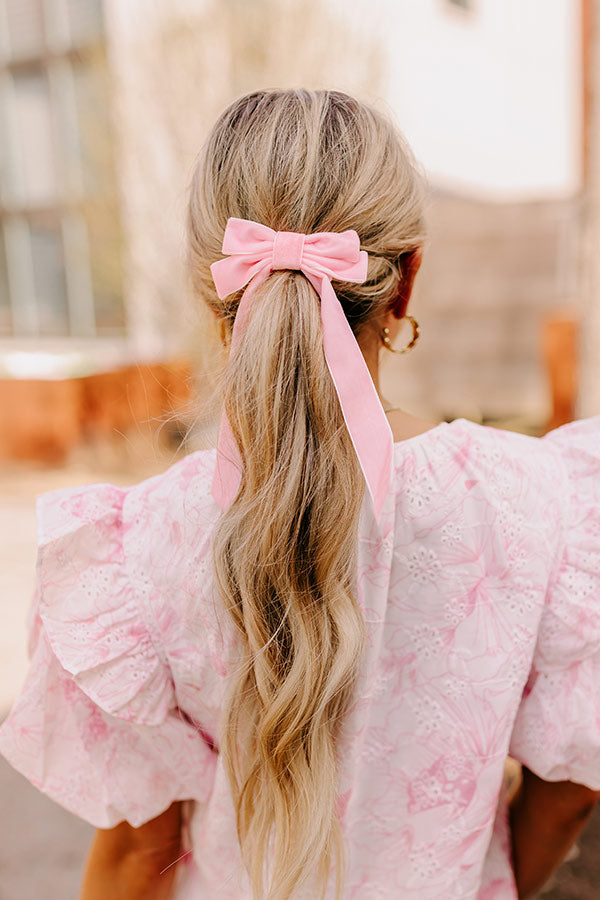 Premium Velvet Bow Hair Clip - Ultimate Style in Pink