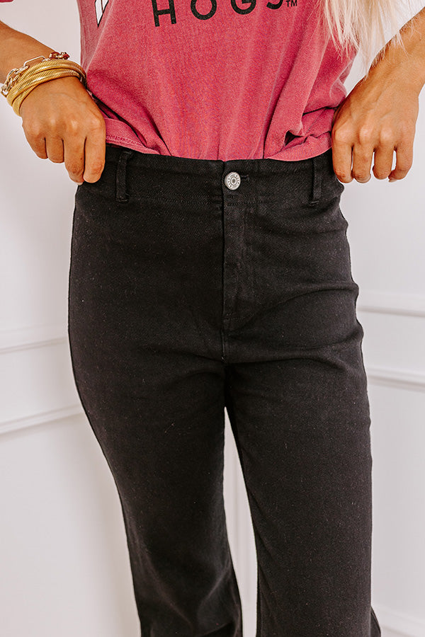 Premium Quinn High Waist Flare Jeans - Ultimate Black