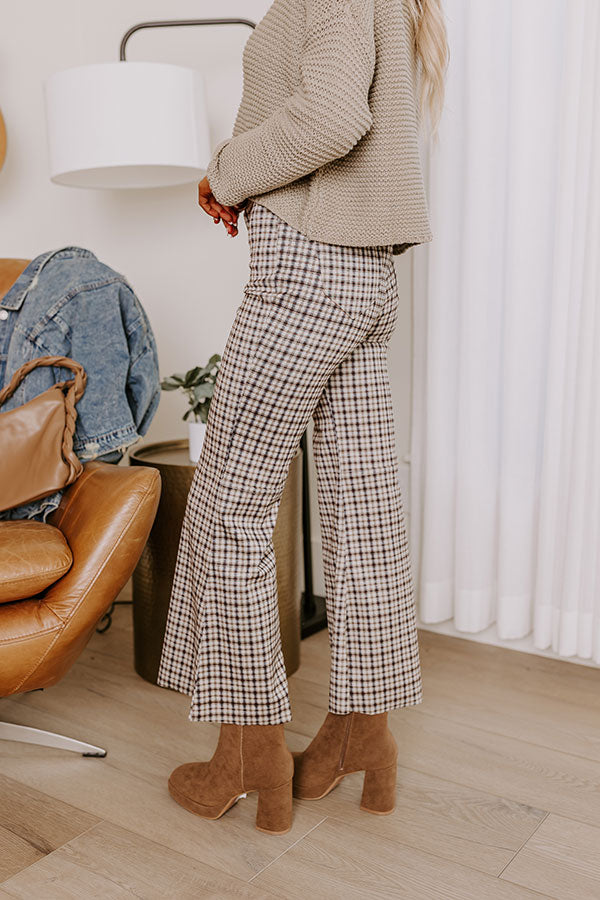 The Vesca Premium High Waist Plaid Flare Pants