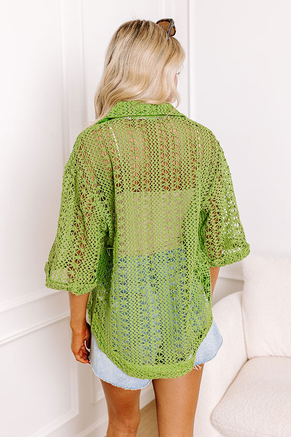 Premium Adventure Seeker Crochet Top - Vibrant Lime