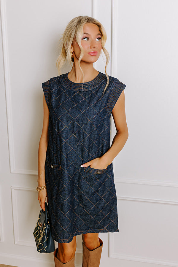 Ultimate Metropolitan Muse Dark Wash Denim Mini Dress