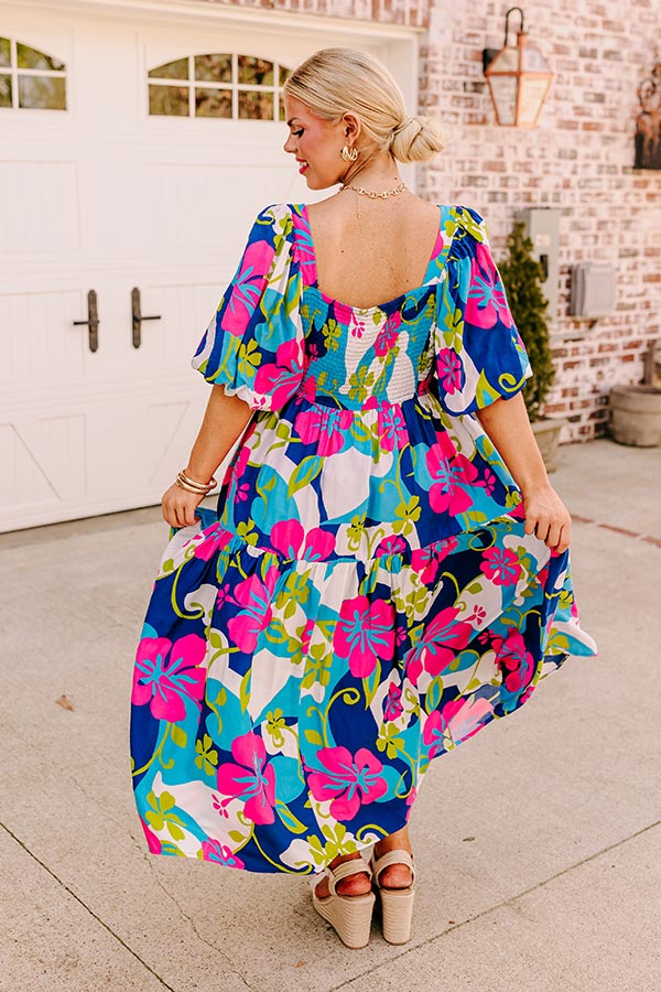 Premium Maui Floral Midi Dress – Ultimate Island Style