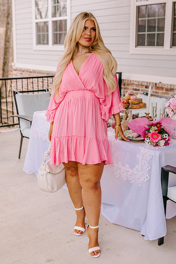 Ultimate Date Night Dress - Pink Curves Wrap Design