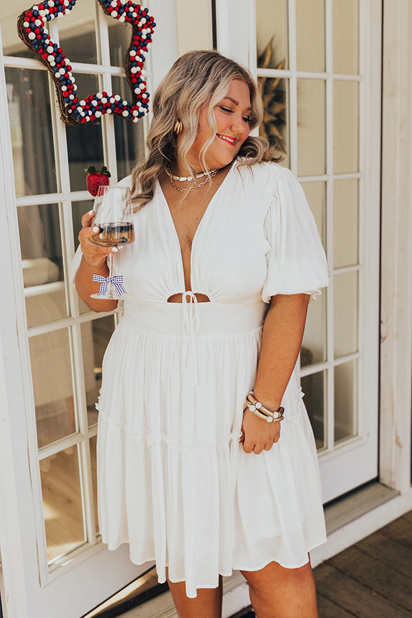Premium Seaside Escape Front Tie Mini Dress