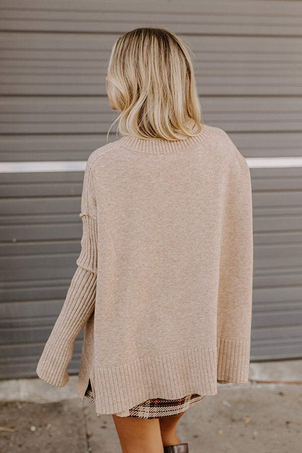 Premium Falling Leaves Knit Sweater in Iced Latte - Ultimate Style Upgrade