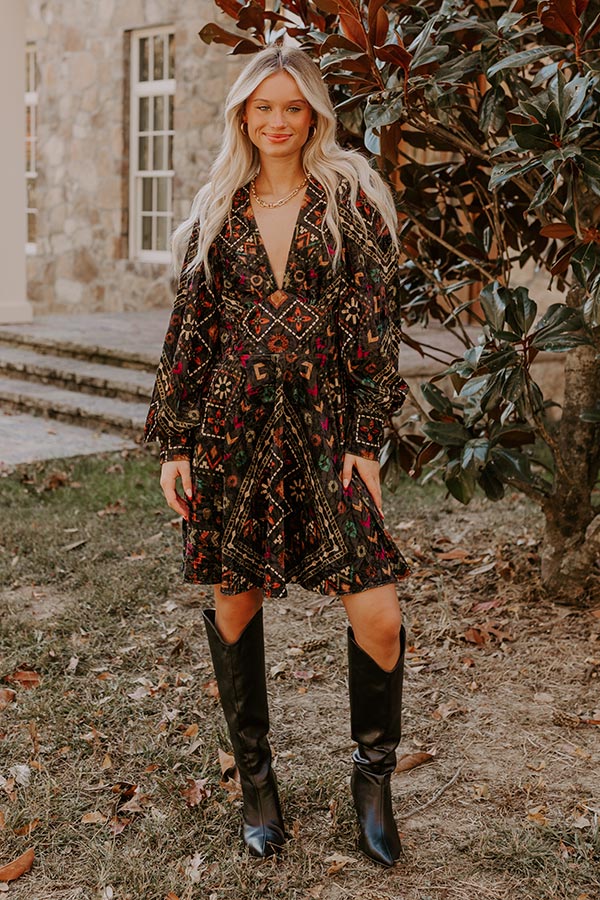 Ultimate Velvet Mini Dress - Autumn Enchantment