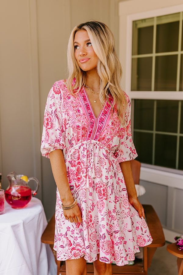 Ultimate Radiant Ray Mini Dress - Floral Elegance