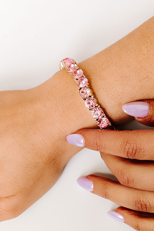 Premium Sparkle Stretch Bracelet - Pink Glamour