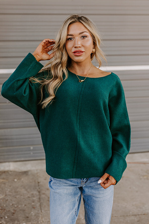 Premium Knit Sweater Top - Ultimate Comfort in Hunter Green