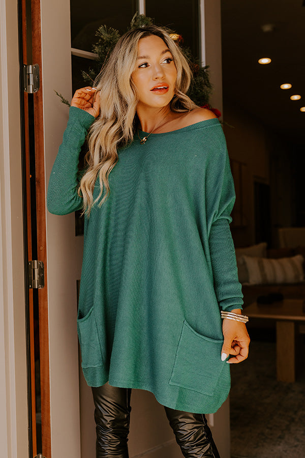 Premium Always Cozy Sweater Top - Ultimate Comfort in Hunter Green