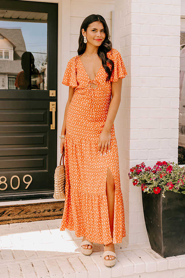 Ultimate Iconic Crush Cut Out Maxi Dress - Orange