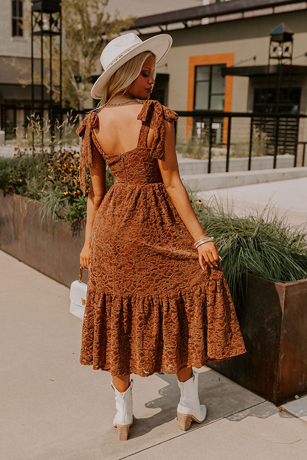 Premium Fall Festival Lace Midi Dress