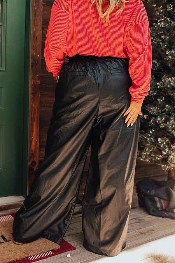Premium Sawyer High-Waist Faux Leather Pants for Curves