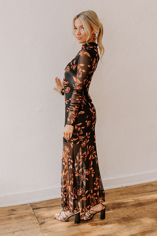 Ultimate City Nights Floral Mesh Maxi Dress