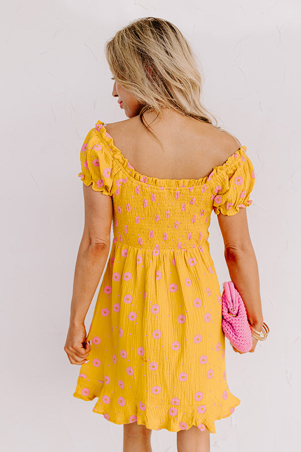 Premium Mustard Floral Thrill Me Dress