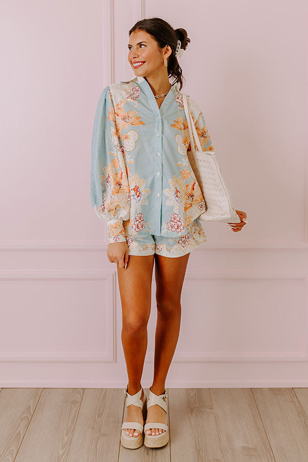 Premium Luxe Abstract Floral Button-Up Shirt