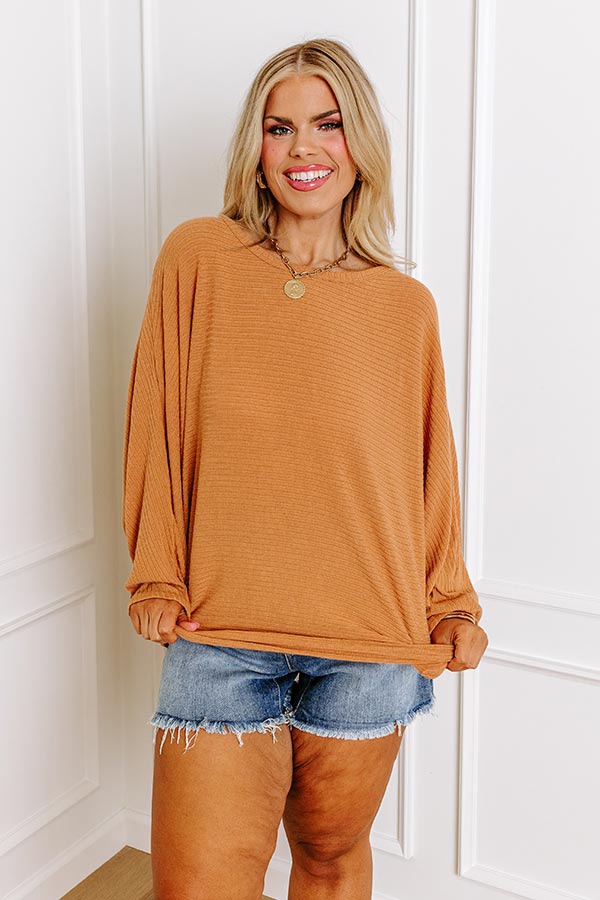 Premium Weekend Living Shift Top in Pumpkin Curves - Ultimate Comfort & Style