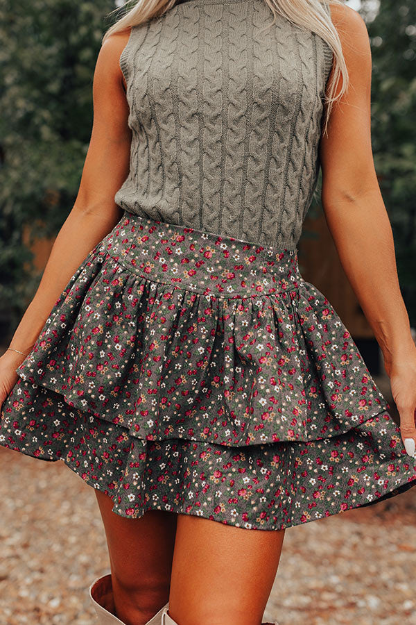 Premium Evelyn High Waist Floral Skirt - Ultimate Fall Fashion