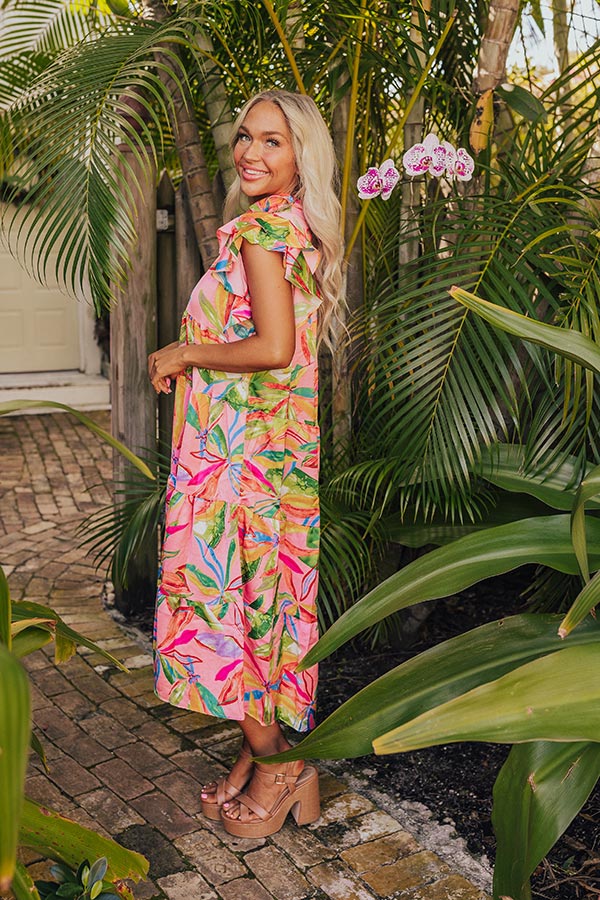 Ultimate Tropical Escape Floral Midi Dress