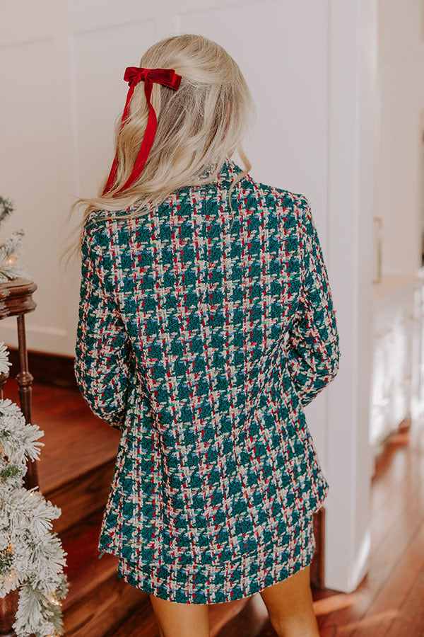 Premium Tweed Blazer in Teal - Elevate Your Style