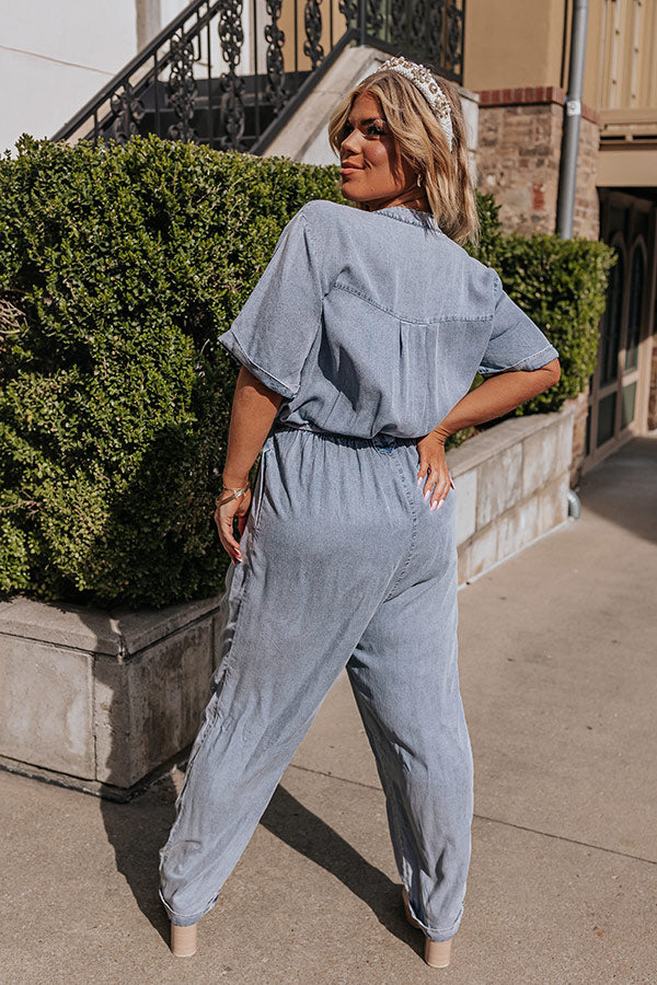 Ultimate Comfort Chambray Jumpsuit - Curves Edition