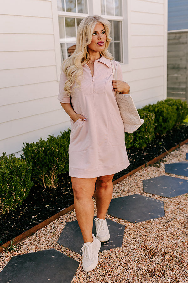 Premium Blush Curves Casual Mini Dress - Ultimate Chic Style