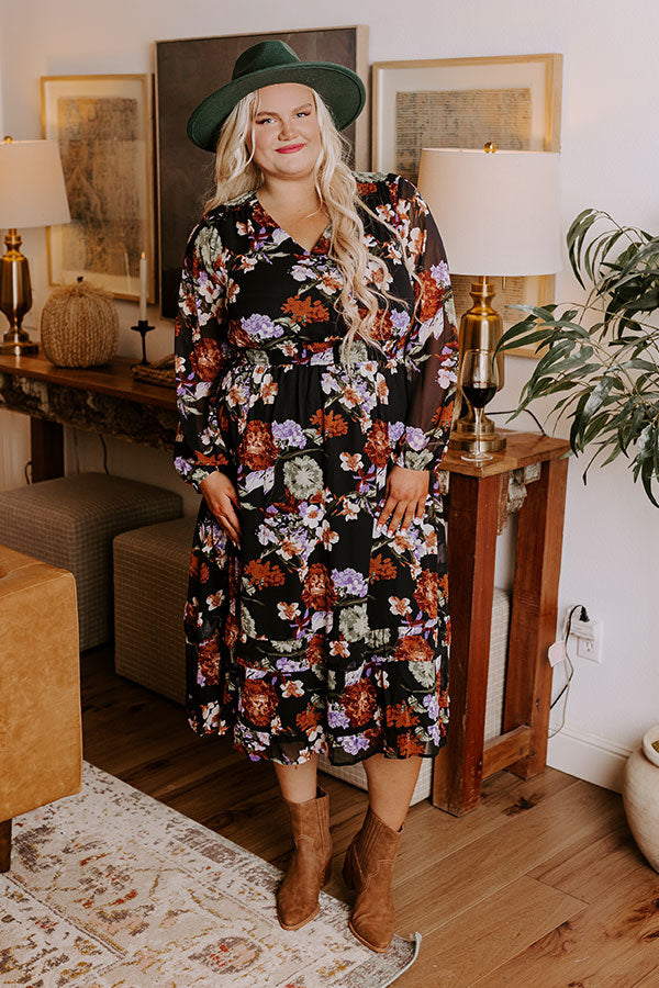 Ultimate Vineyard Stroll Floral Midi Dress