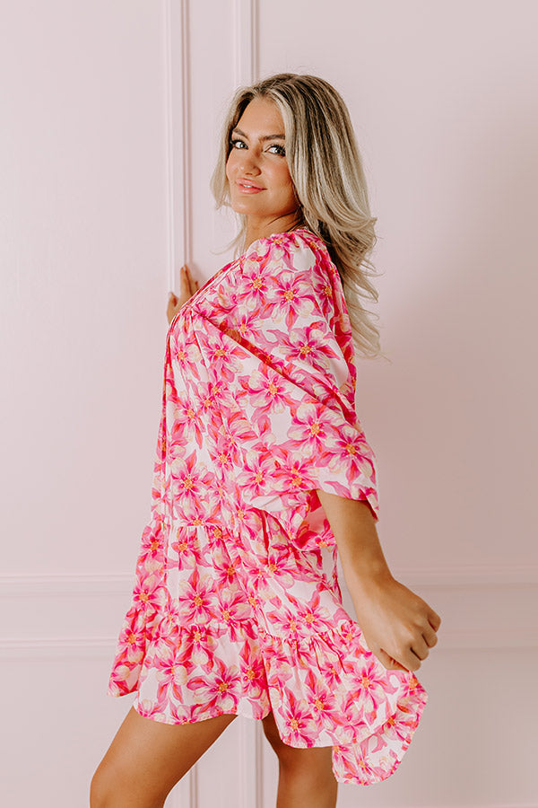 Premium Coastal Cruise Floral Mini Dress - Ultimate Summer Style