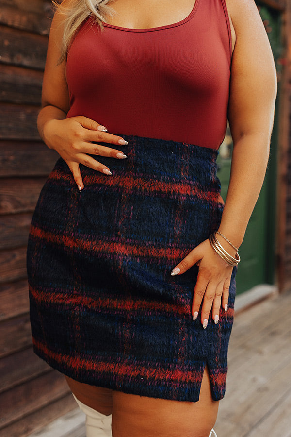 Ultimate Fall Frenzy Plaid Skirt - Curves Edition