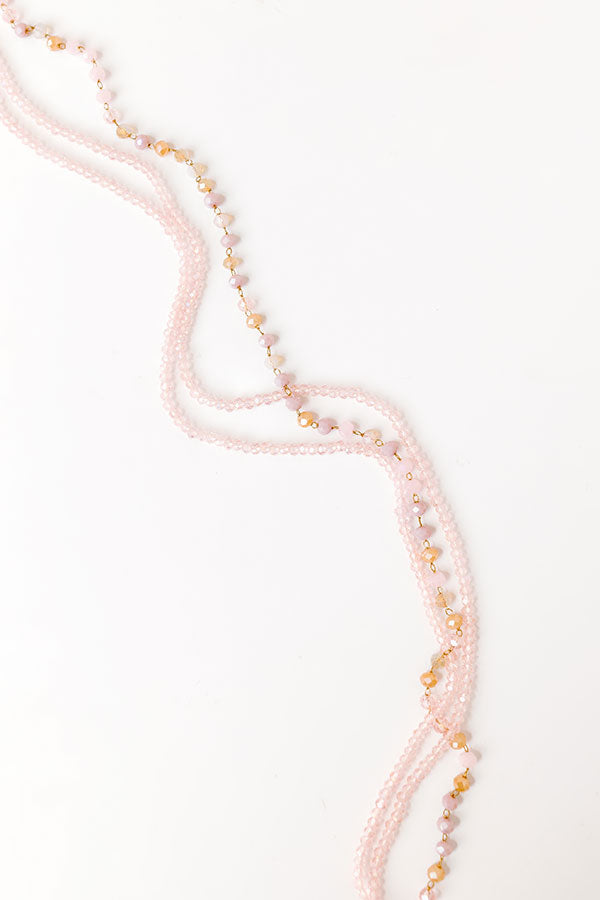 Premium Summer Mirage Layered Necklace - Pink Elegance